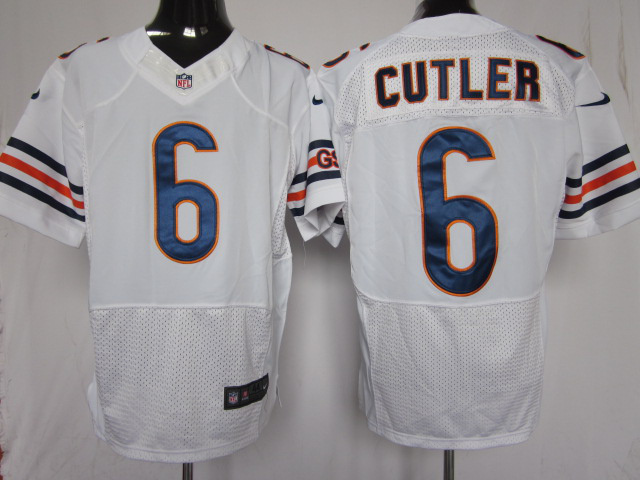NFL White Chicago Bears 6 Quarterback Cutler Nike Elite Jersey
